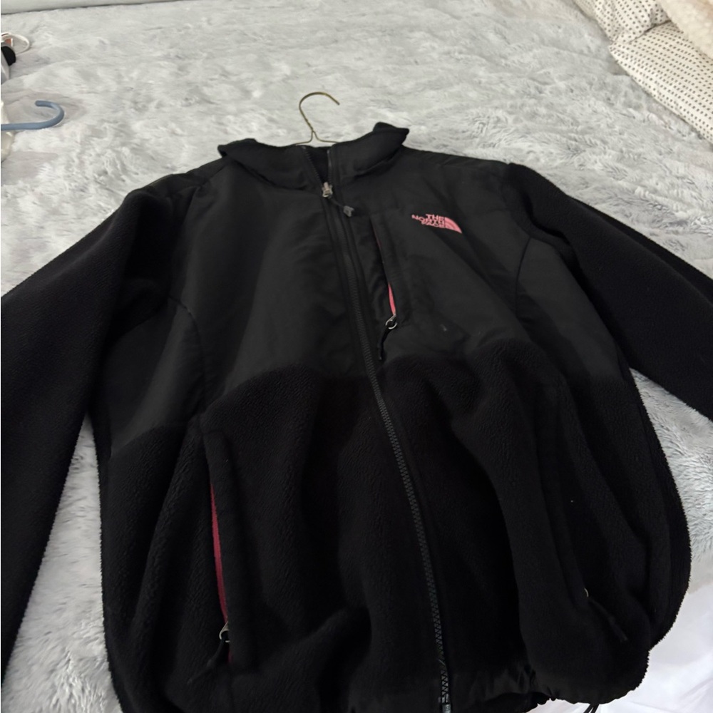 The North Face Black Jacket with Pink Logo